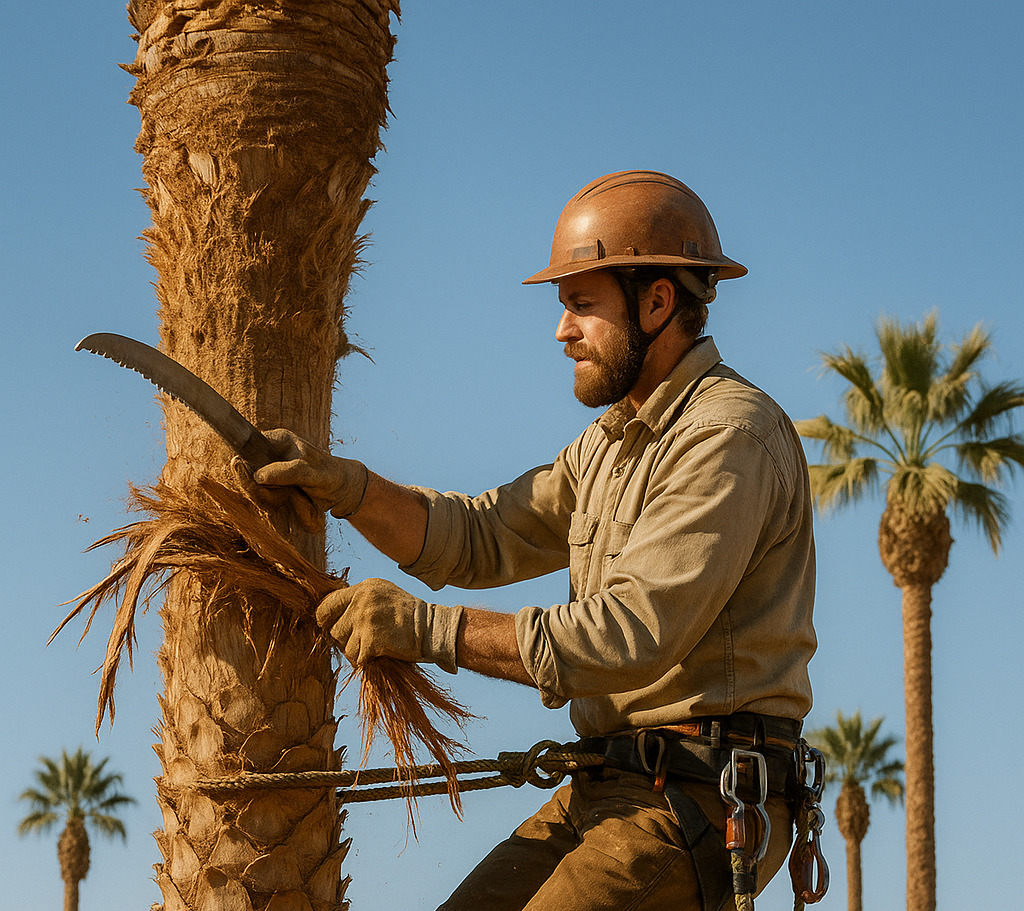 20250630 1240 Arborist Trimming Palm simple compose 01jz06penre7w8wt3f38p6jgrp 1 2 - Tip Top Arborists