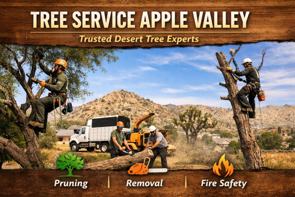 tree service in Apple Valley crew performing controlled tree removal