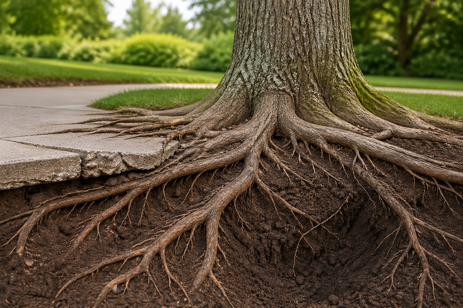 tree root problems and solutions including root rot and surface roots treated by Tip Top Arborists
