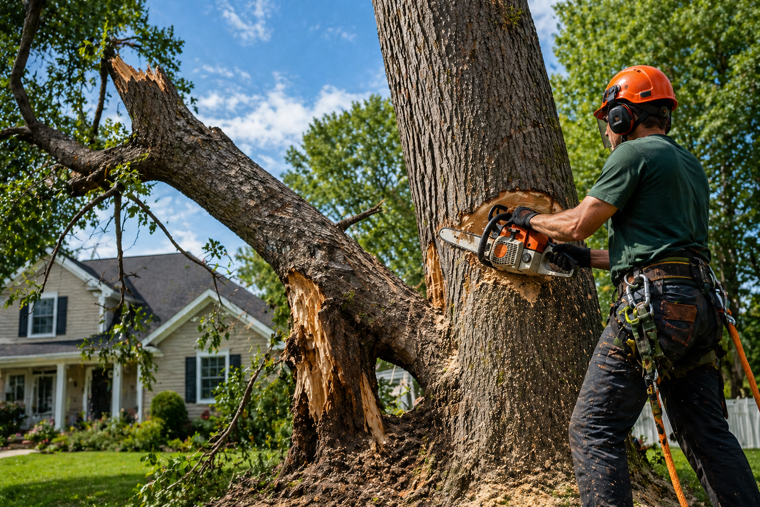 Signs your tree needs immediate removal like cracks and dead branches