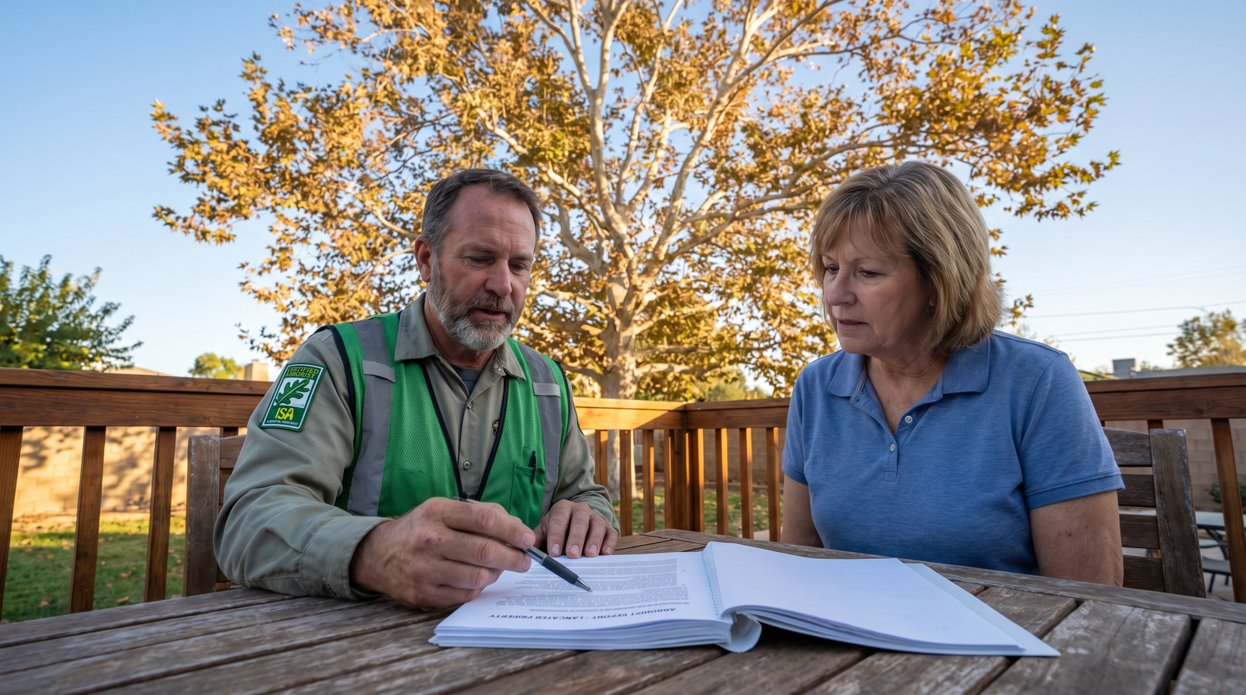 arborist report in Lancaster CA prepared by ISA certified arborist during tree inspection