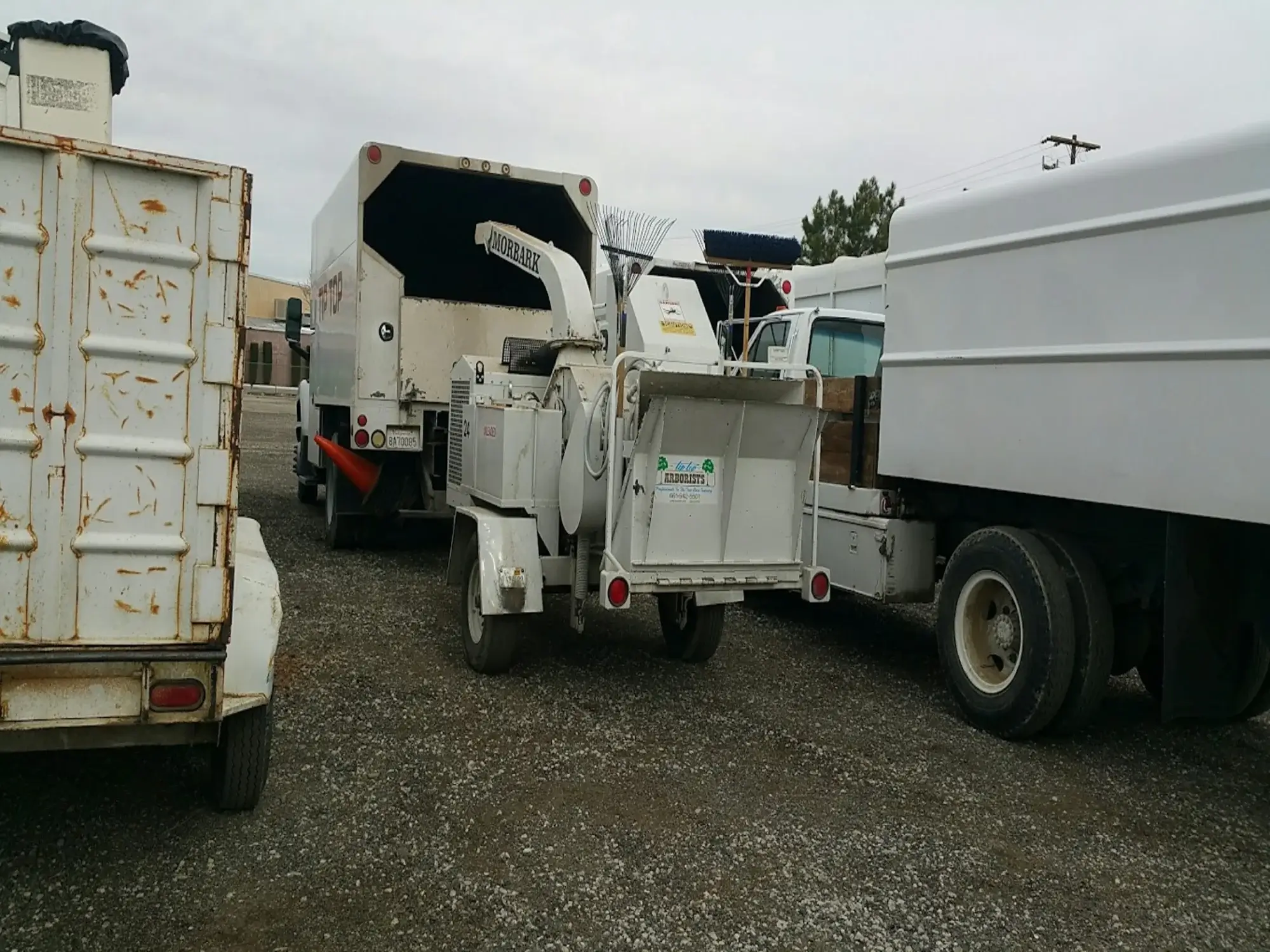 Trucks before tree service in Stevenson Ranch, CA